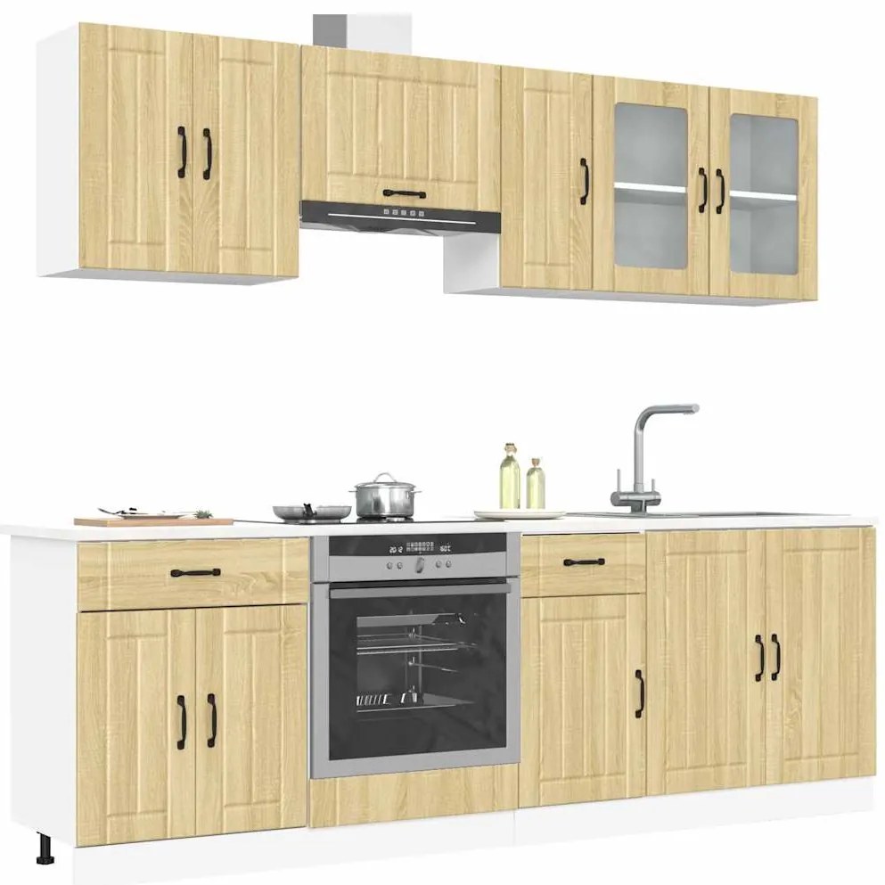 3314834 vidaXL Комплект кухненски шкафове с 8 части "Lucca", дъб сонома, инженерно дърво