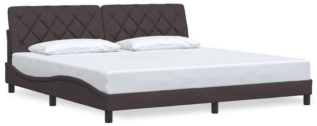 3310625 vidaXL Рамка за легло без матрак, тъмнокафява, 200x200 см, плат