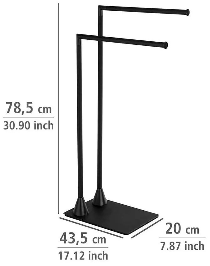 Черна стойка за кърпи Hella - Wenko