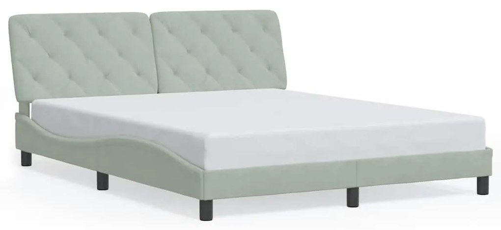 3207929 vidaXL Рамка за легло без матрак, светлосива, 160x200 см, кадифе