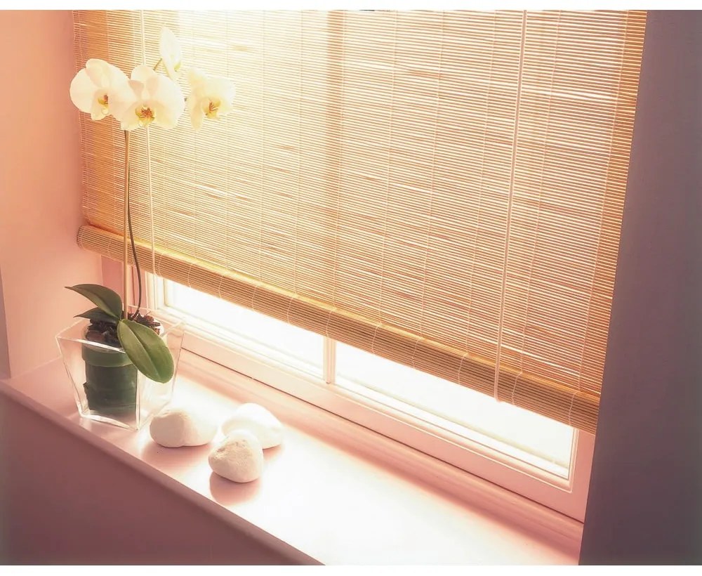 Бамбукова ролетна щора в естествен цвят 90x240 cm – Gardinia