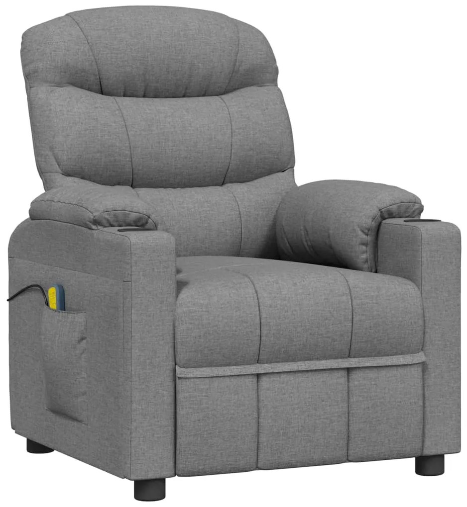 348082 vidaXL Масажен стол, светлосив, текстил