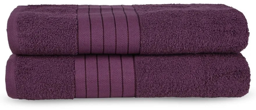 Бордо памучни хавлиени кърпи в комплект от 2 бр. от тери 70x140 cm – Good Morning