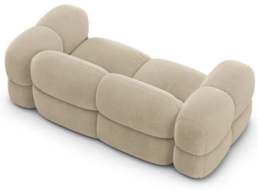 Бежов кадифен диван 210 cm Loretto – Cosmopolitan Design