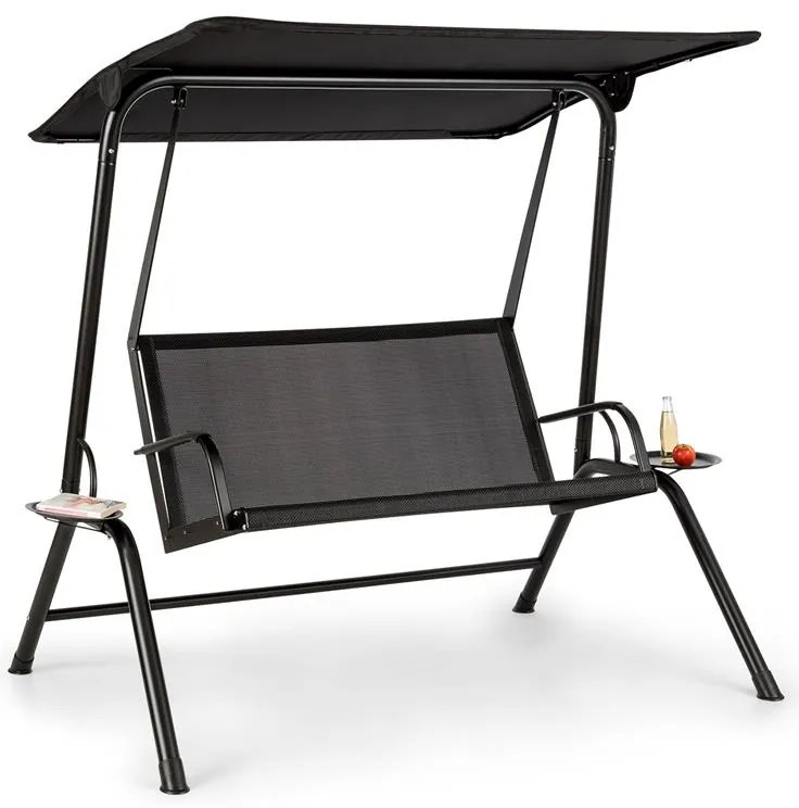 Blumfeldt Bel Air Mono Swing, холивудска люлка, стоманена рамка, моно релакс, черен цвят