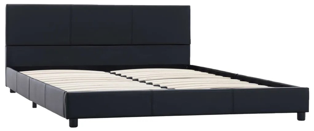 284772 vidaXL Рамка за легло, черна, изкуствена кожа, 160x200 cм