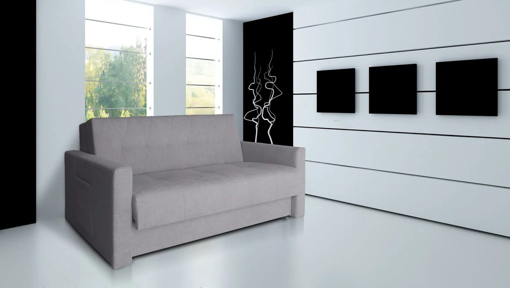 Диван-легло Ромбус-Сиво Отворен