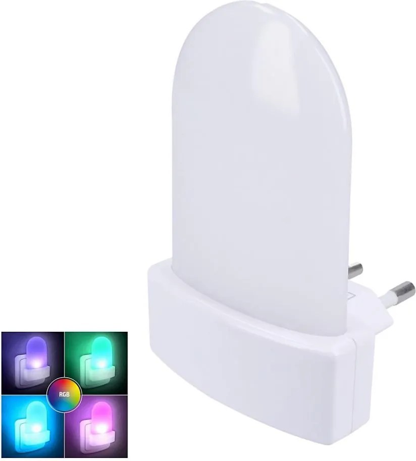 Solight WL910 - LED RGB Лампа за ориентация за контакт със сензор LED/0,5W/230V