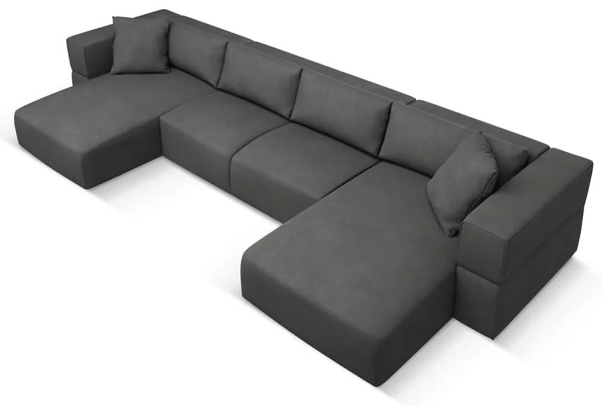 Тъмносив ъглов U-образен диван Esther – Milo Casa