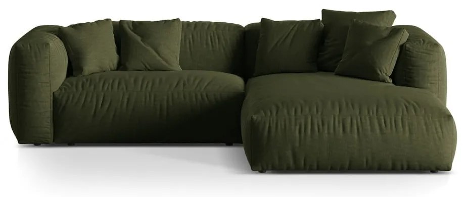 Зелен модулен ъглов диван (десен ъгъл) Martina – Micadoni Home