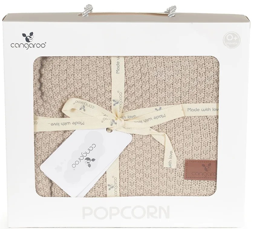 CANGAROO Плетено одеяло 80/110 см. POPCORN КАФЯВО