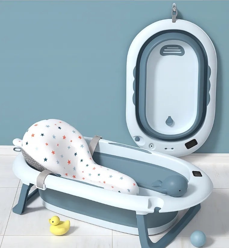 Сгъваема бебешка вана VAIANA PREMIUM с възглавница - повече цветове Сив