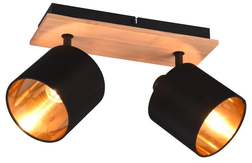 Прожектор в черен и естествен цвят ø 12 cm Tommy – Trio