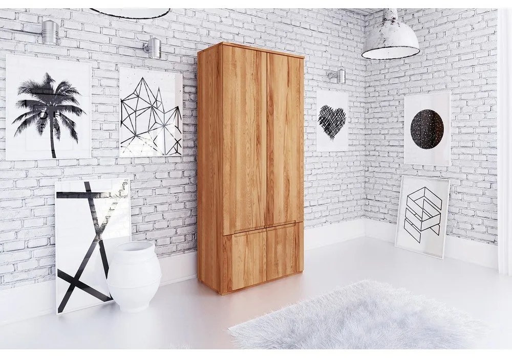 Гардероб от букова дървесина 90x206 cm Vento 2 - The Beds