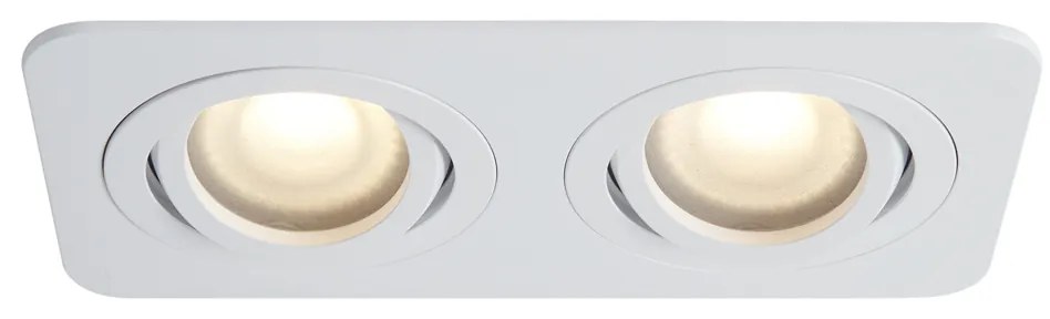 Комплект от 6 заоблени вградени спота бели GU10 50mm въртящи се и накланящи се IP44 2-светлини - Alberto