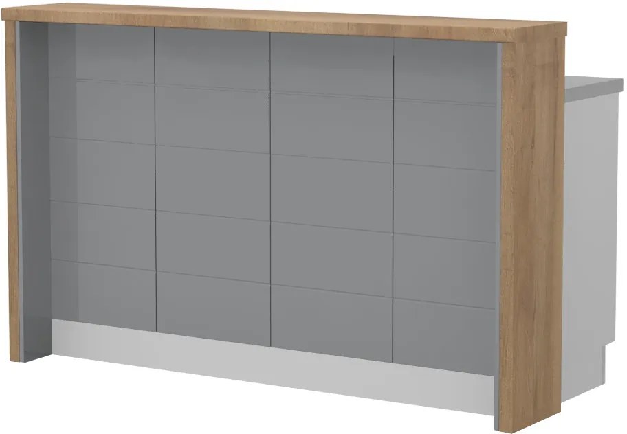 Островна кухненска пейка Hudson-Length: 160 cm.-Gray-Pacific Walnut