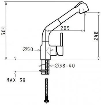 Кухненски кран Pyramis Armonica-Iron Grey