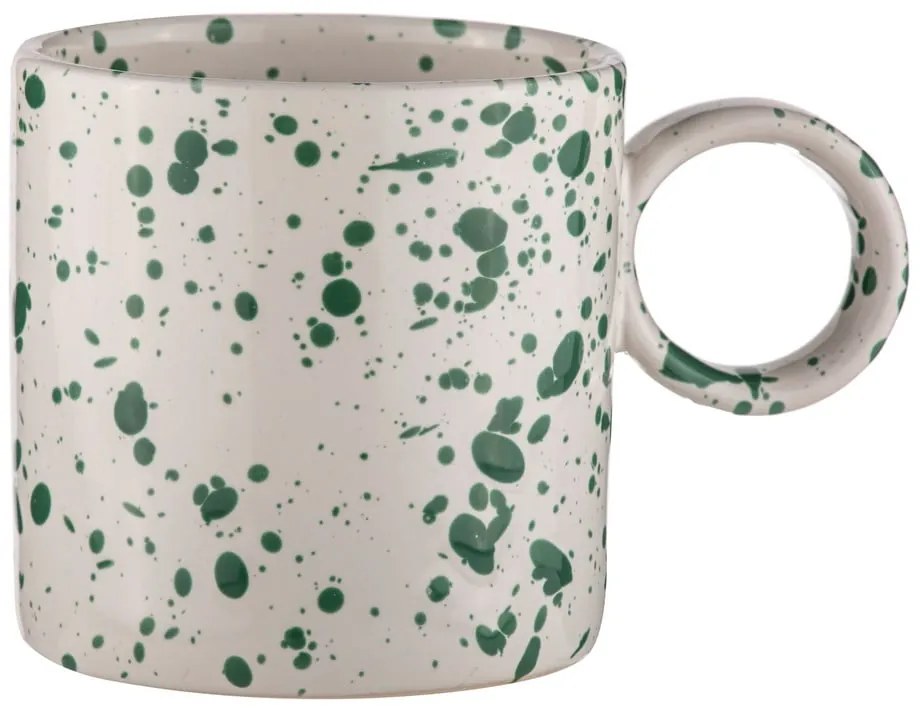 Бяло-зелени чаши в комплект от 2 броя, изработени от керамика 450 ml Carnival - Ladelle