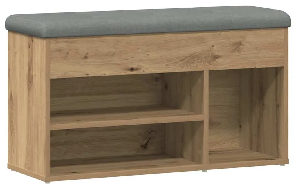 857628 vidaXL Пейка за обувки, дъб артизан, 82x32x45,5 см, инженерно дърво