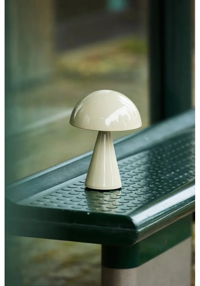 Кремава LED затъмняваща се настолна лампа (височина 20 cm) Mush – Hübsch
