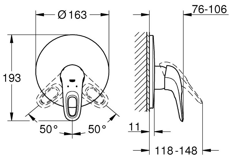 Exterior parts of Душ faucet Grohe Eurostyle New Cosmopolitan