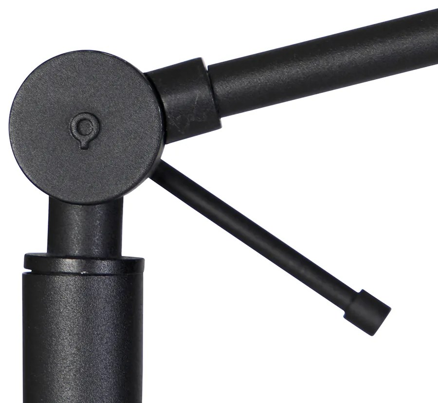 Подова лампа черна със светло сив абажур 50 см регулируема - Editor