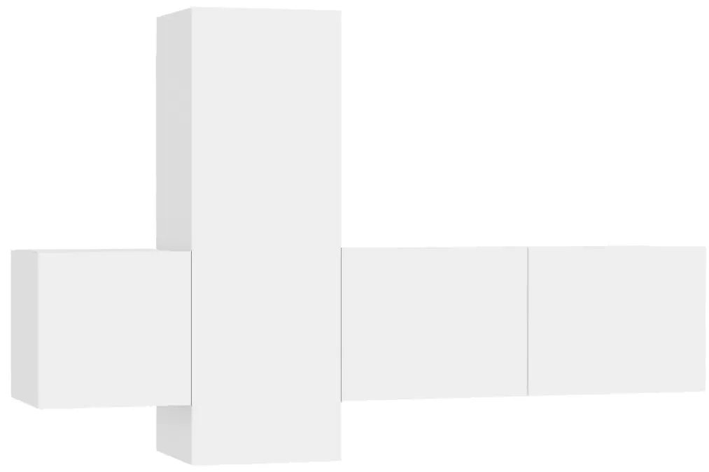 3078654 vidaXL Комплект ТВ шкафове от 3 части, бял, инженерно дърво