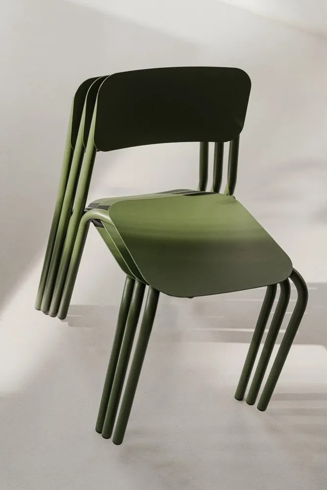 Зелен градински стол метален Kei – noo.ma