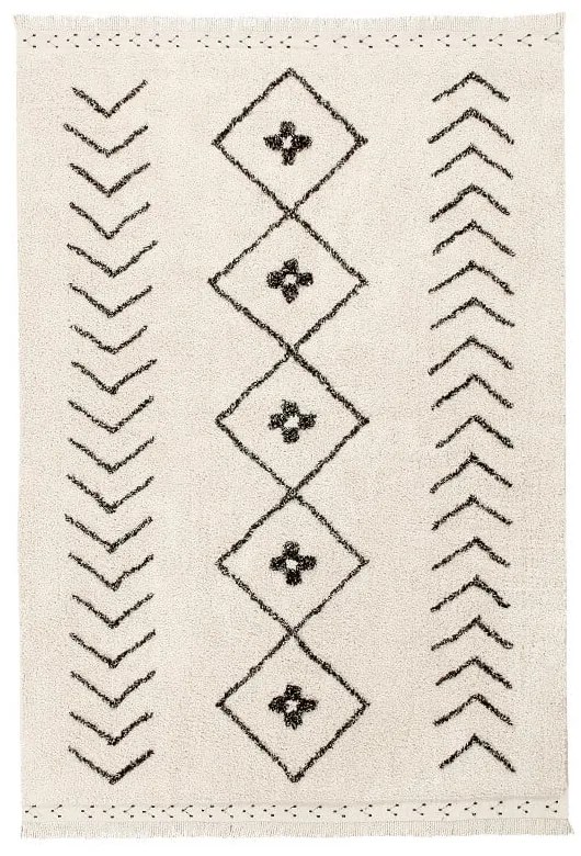 Кремав ръчно изработен памучен килим подходящ за пране 170x120 cm Bereber Rhombs – Lorena Canals