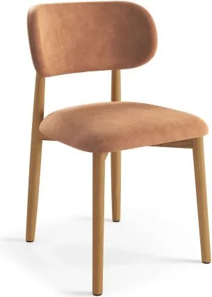 АЛMО Теракота (тъкан Дэнни 204)/рамка лакиран дъб - ДЪРВЕН СТОЛ ЗА ДНЕВНА, ТРАПЕЗАРИЯ, КУХНЯ РЕТРО