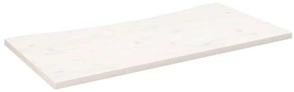 824441 vidaXL Плот за бюро, бял, 100x60x2,5 см, борово дърво масив