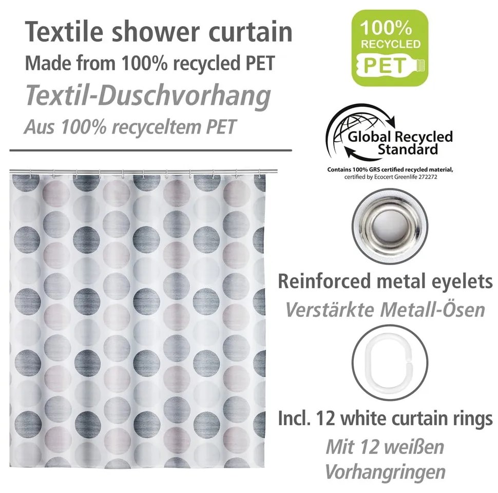 Завеса за душ 180x200 cm Pastel Dots - Wenko