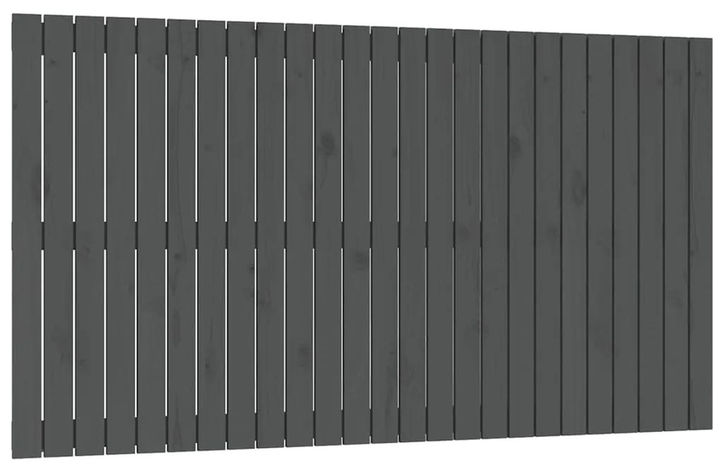 824900 vidaXL Стенна табла за спалня, сива, 159,5x3x90 см, борово дърво масив