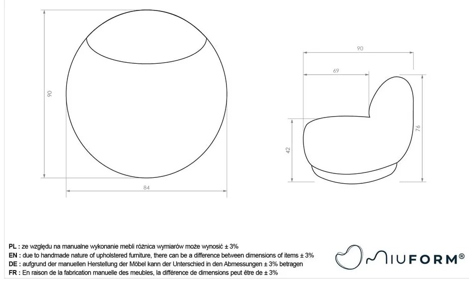 Бежово кресло Ovo – Miuform