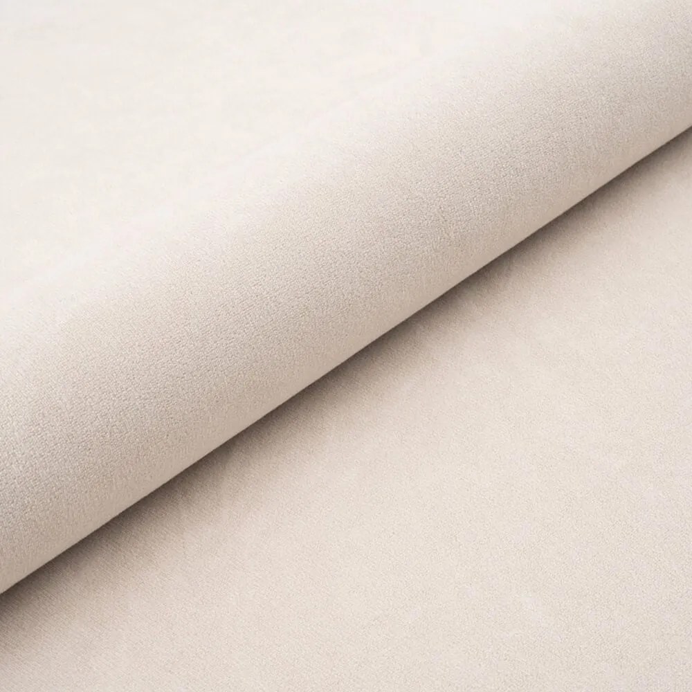 Кремаво тапицирано двойно легло с място за съхранение с включена подматрачна рамка 160x200 cm Mija – Maison de Rêve