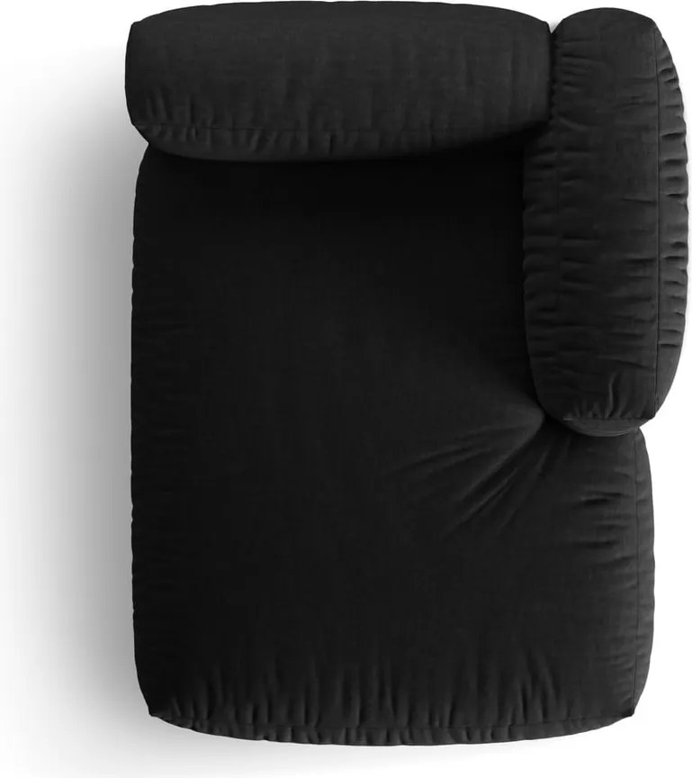 Черен модул за диван (десен ъгъл) Martina – Micadoni Home