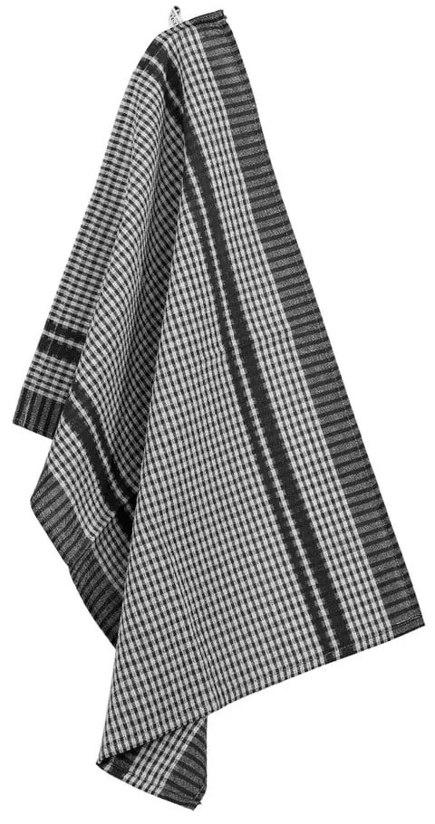 Комплект от 6 черни памучни кърпи за чай Waffle, 50 x 70 cm - Tiseco Home Studio