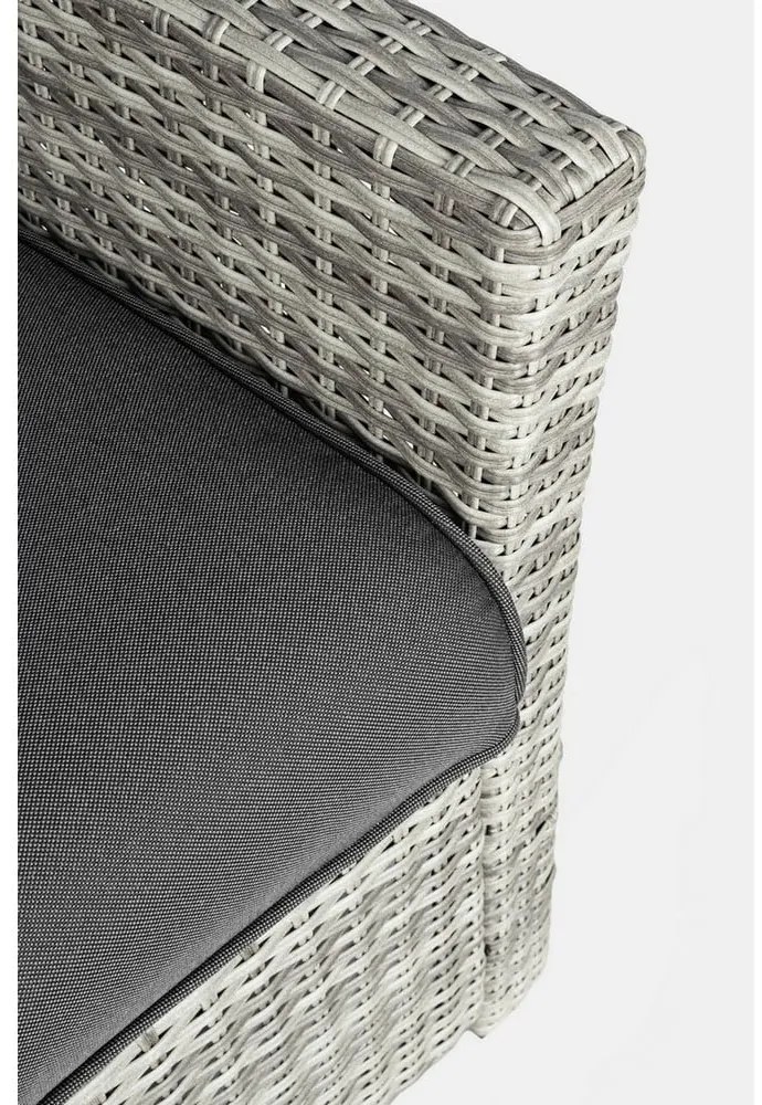 Сив градински комплект от за отдих от изкуствен ратан за 6 Ariel – Bizzotto