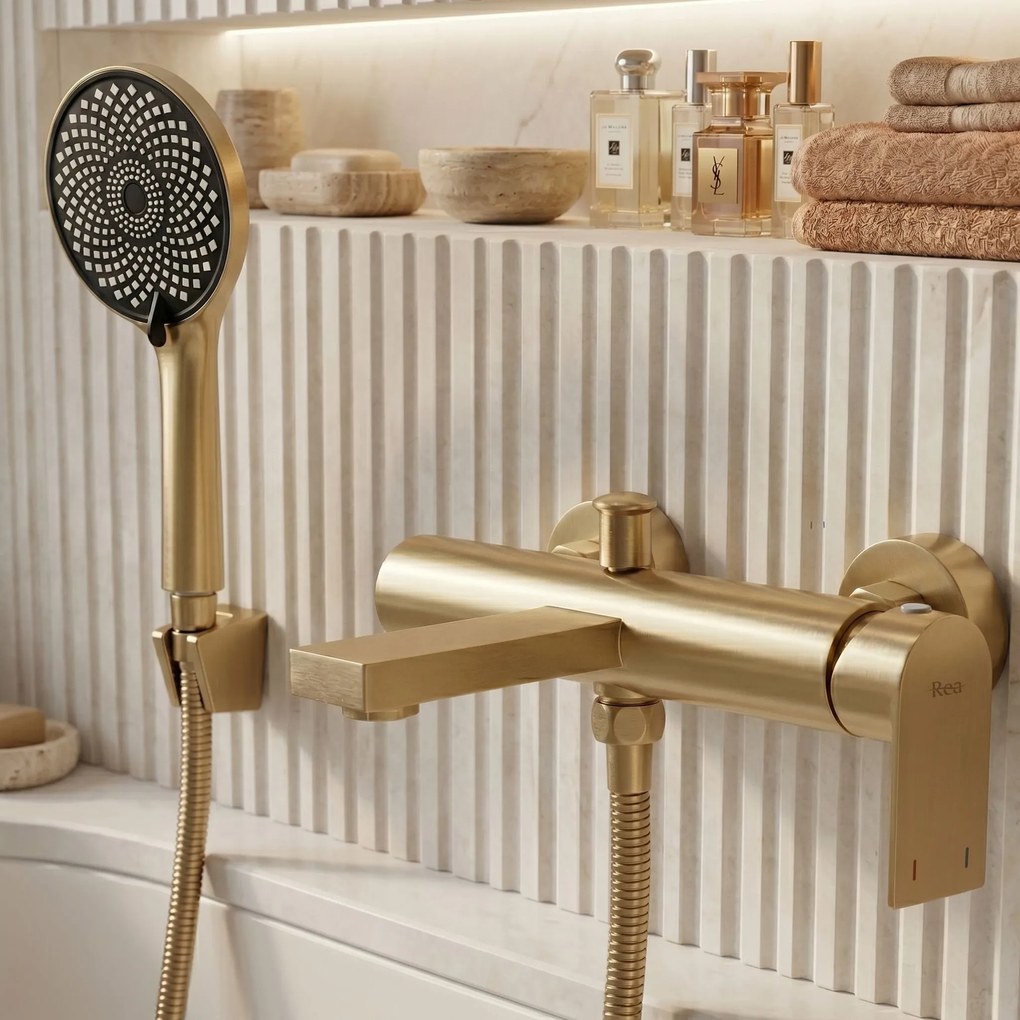 Смесител за вана Rea Hunter Brush Gold