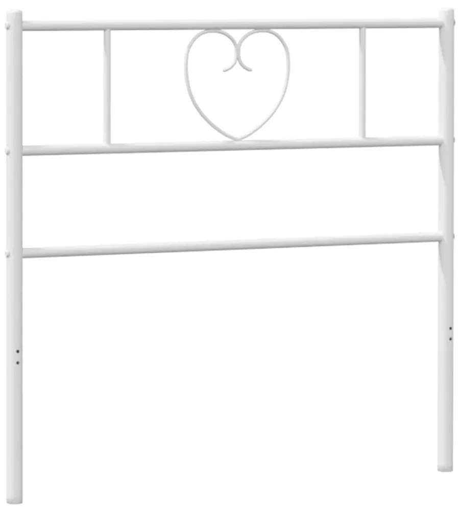 355538 vidaXL Метална резервна табла за легло, бяла, 75 см