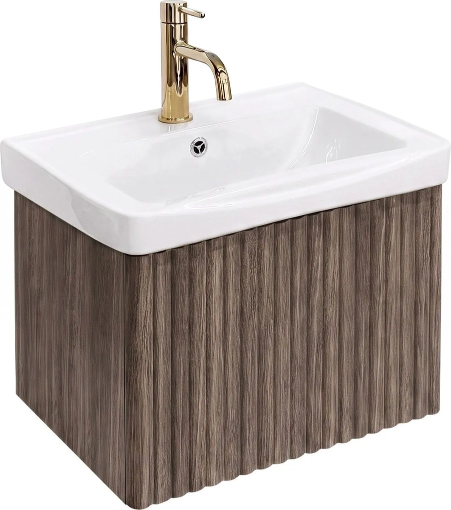 Шкаф за баня с мивка Rea DB85-50-1 Dark 50cm