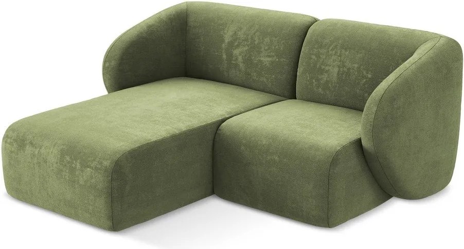 Зелен шенилов ъглов диван (ляв ъгъл) Lani – Makamii