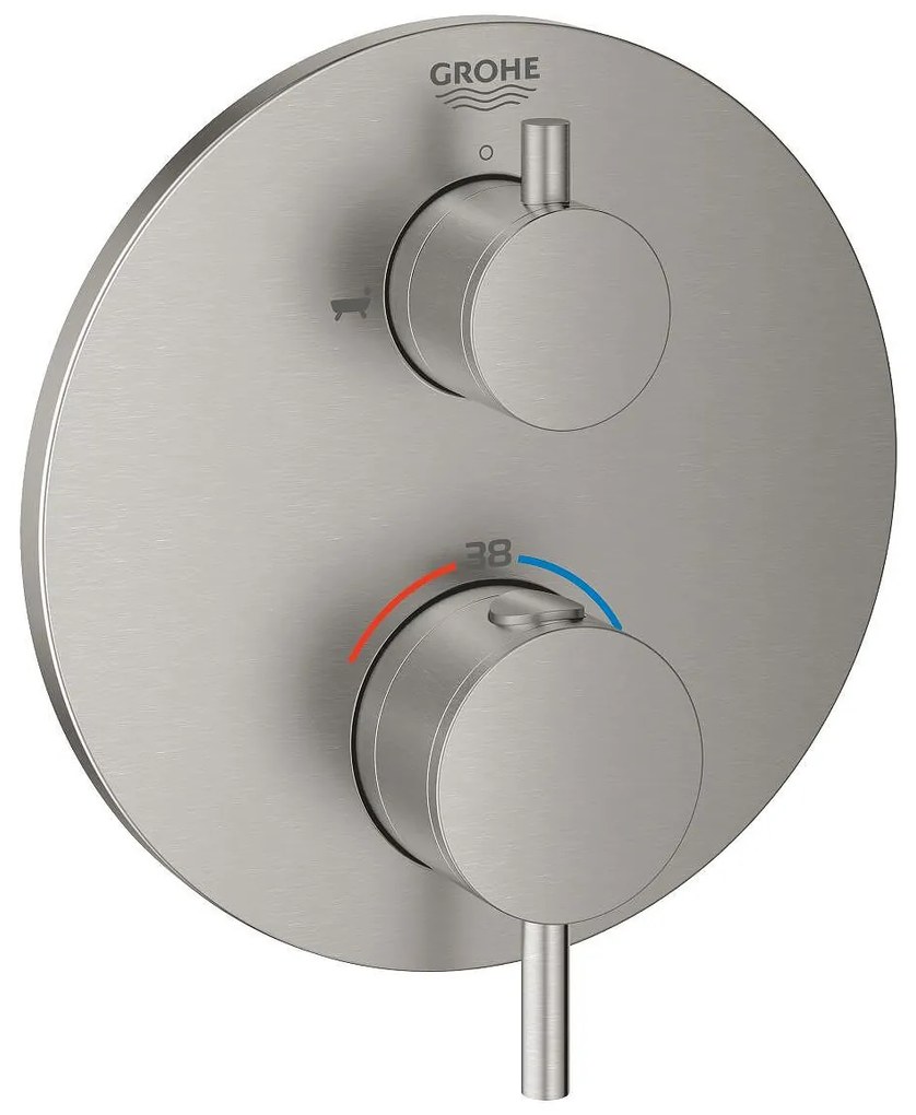 Термостатен смесител за вана, 24138DC3, с 2 изхода и вграден превключвател