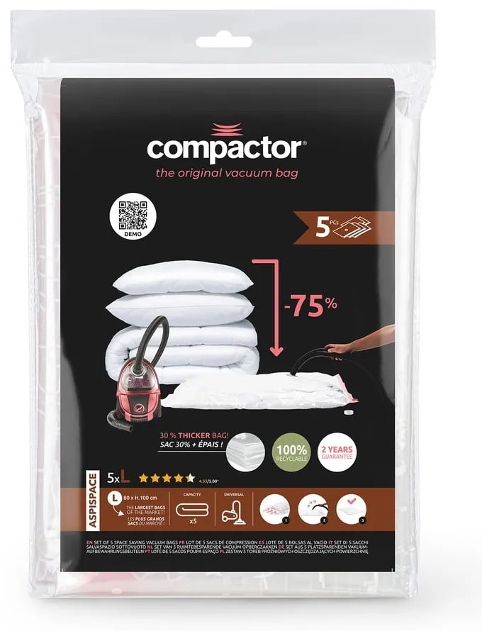 Вакуумни торбички в комплект от 5 броя Vacuum L – Compactor