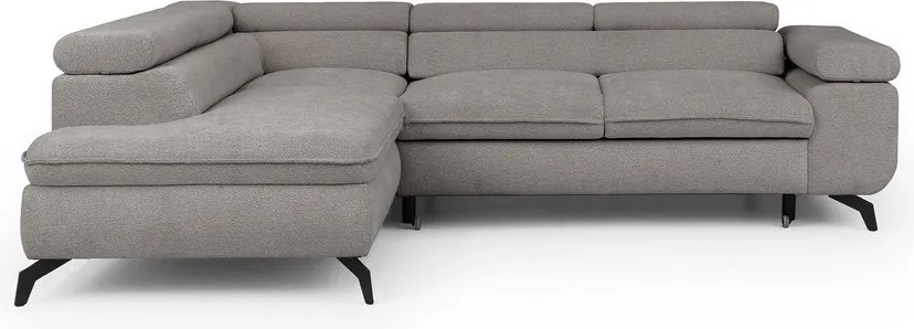 Светлосив шенилов ъглов диван (ляв ъгъл L форма) Marbeya – Ropez