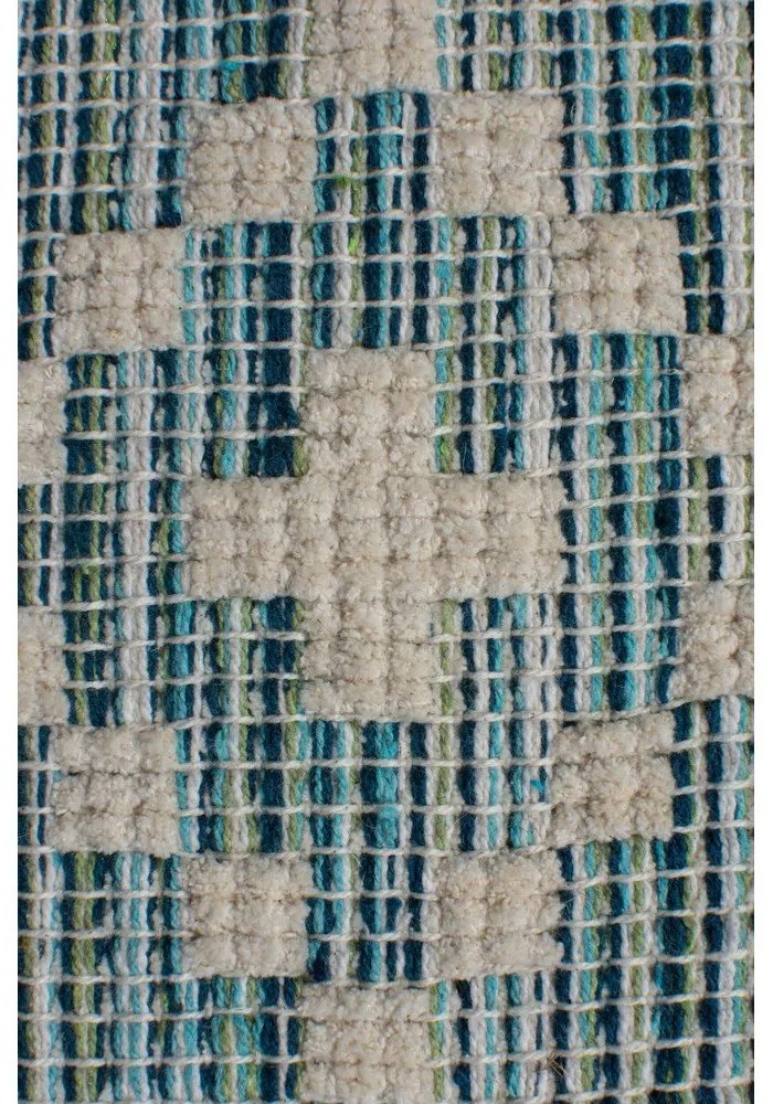 Бежово-синя памучна пътека , 60 x 200 cm Leela - Flair Rugs