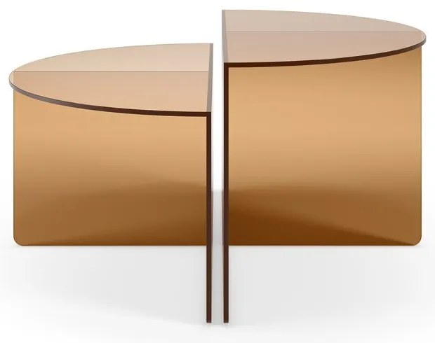 Кафяви стъклени кръгли масички за кафе в комплект 2 бр. ø 80 cm Velta – MOME