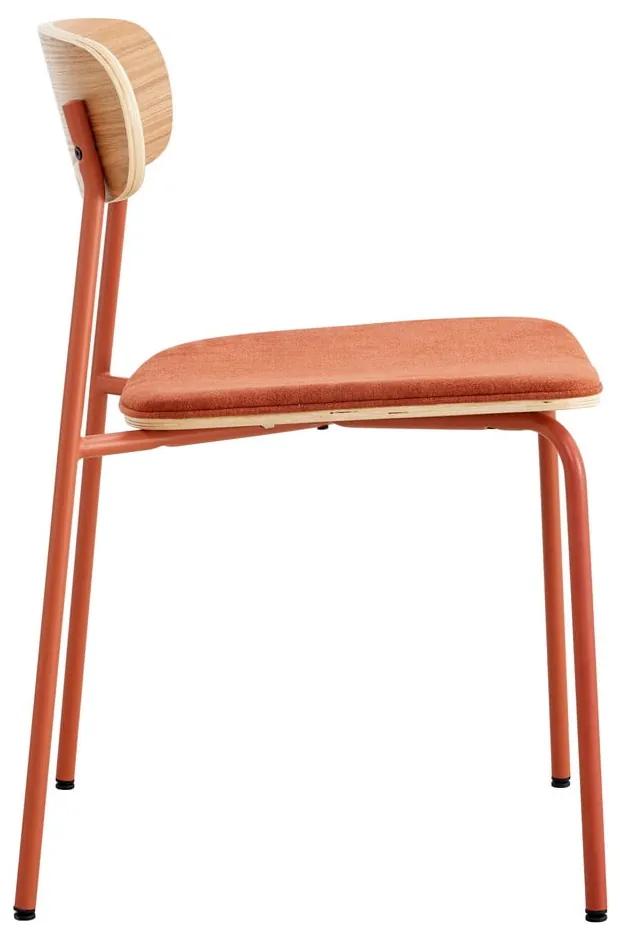 Трапезни столове в комплект от 2 броя в червено-естествен цвят Adriana - Marckeric