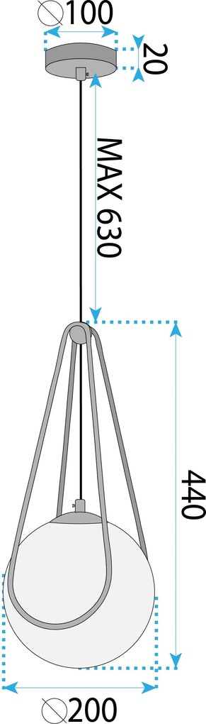 Лампа APP1792-1CP 20cm Black