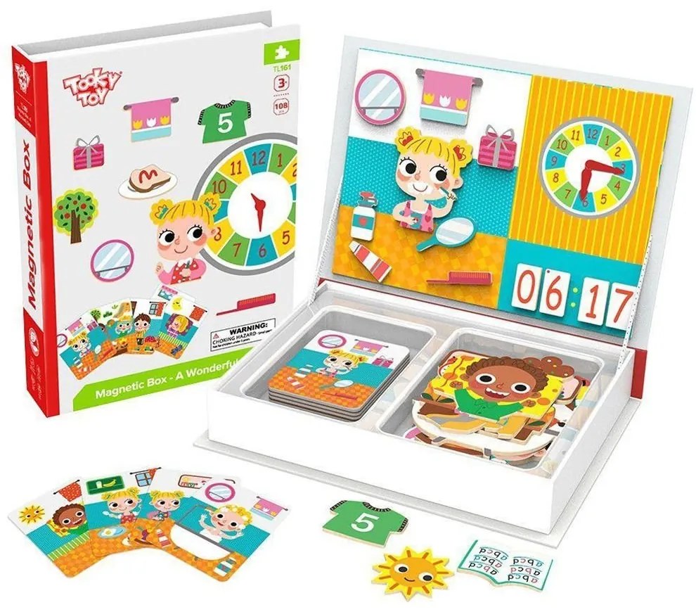 Tooky Toy - Магнитна книга, Научи да познаваш часовника и времето